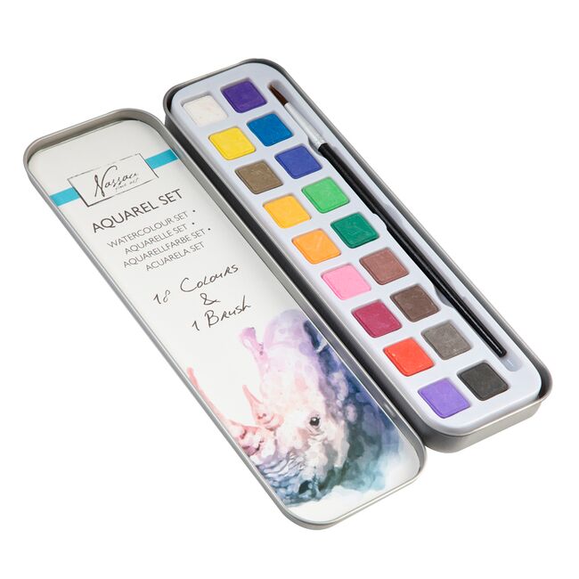 Set de culori acuarele Creative Craft, 18 culori si pensula BPTCJK050821