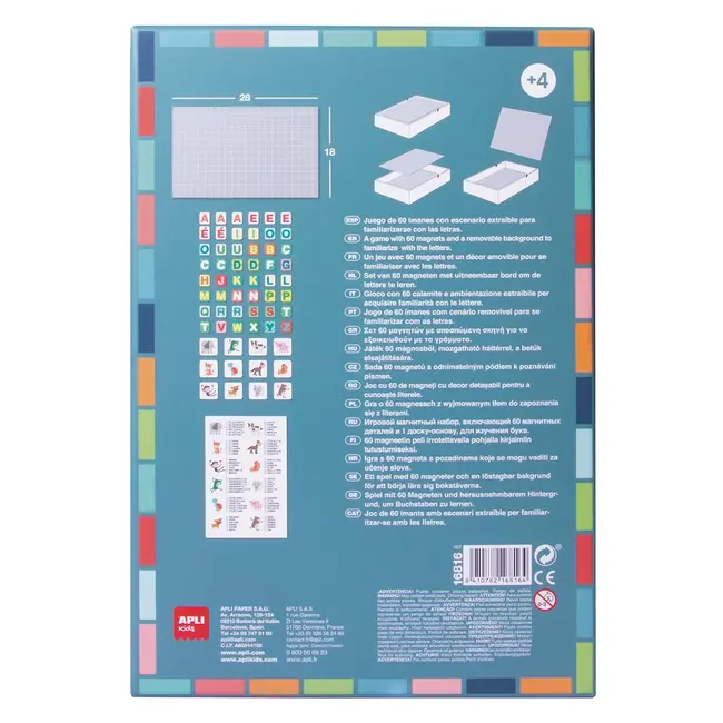Set magneti litere, APLI, 28x18 cm, 60 bucati BPTCAL016816