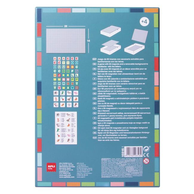 Set magneti litere, APLI, 28x18 cm, 60 bucati BPTCAL016816