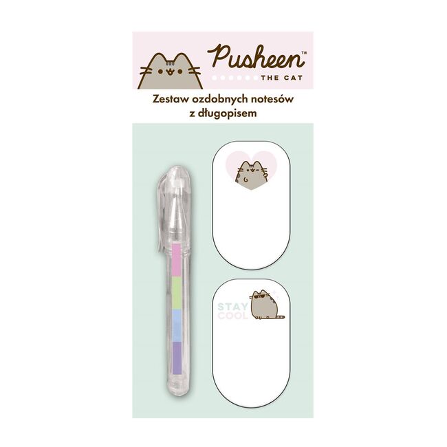 Set notite adezive si pix cu gel curcubeu Majewski, Pusheen, 3 piese BPTCMJ651946
