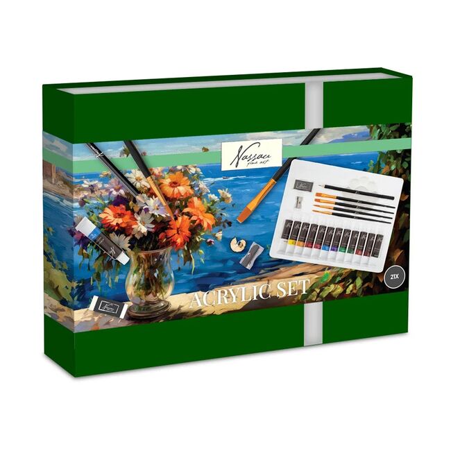 Set pictura Creative Craft, 21 piese, culori acrilice, paleta, creion HB, radiera BPTCJK141312