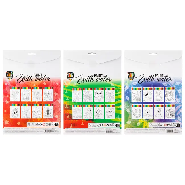 Set pictura acuarele Creative Craft pentru copii, file pretiparite si pensula BPTCJK150103