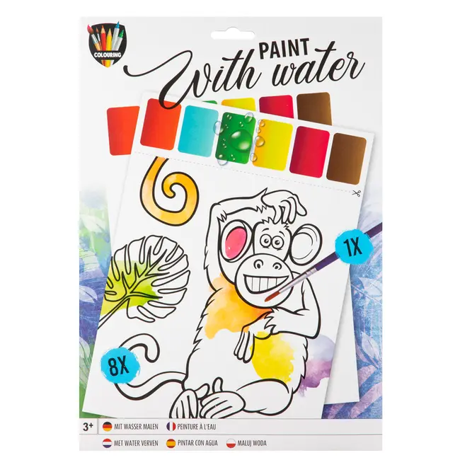 Set pictura acuarele Creative Craft pentru copii, file pretiparite si pensula BPTCJK150103