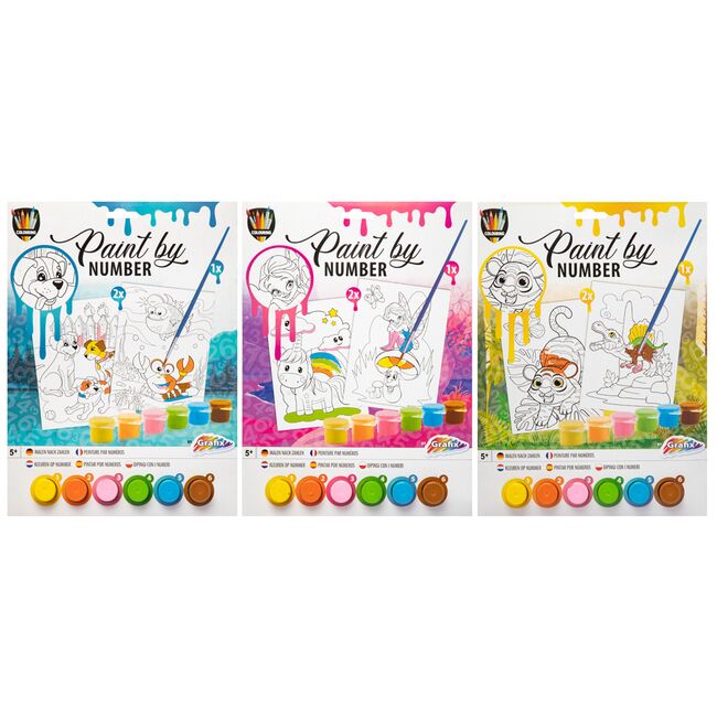 Set pictura pe numere Creative Craft, A4, 6 culori, 2 planse, 1 pensula BPTCJK150057