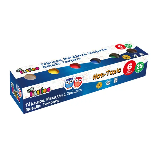 Tempera The Littlies, 6 culori metalice, 25 ml/culoare BPTCDI646907