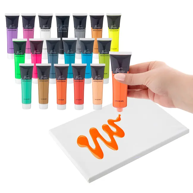 Tempera acrilica, Fine Art, 18 culori, culori fluo si metalice, 36 ml/culoare, BPTCJK141739