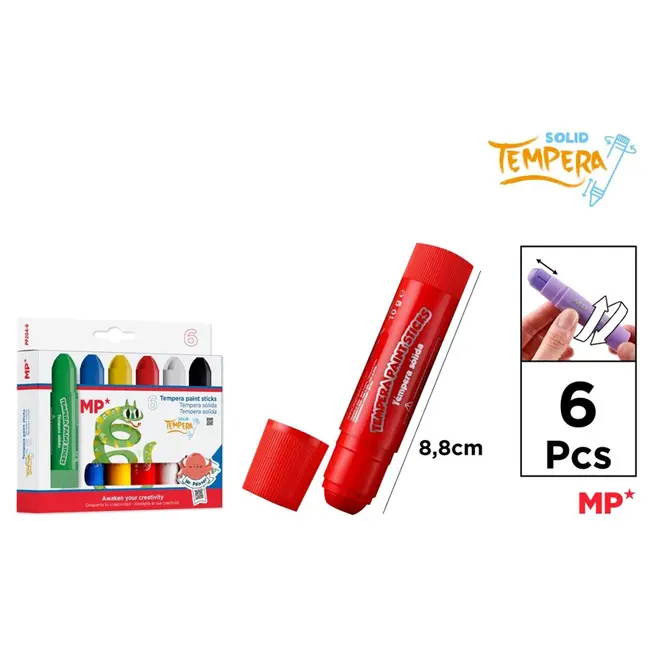 Tempera solida Main Paper, 6 culori BPTCMR150602