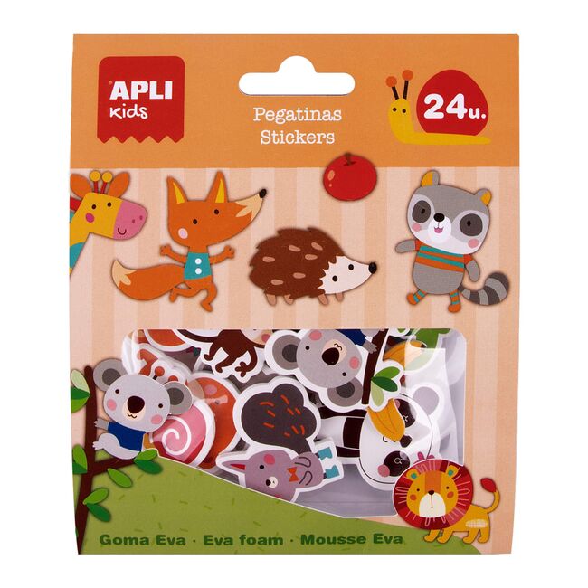 Autocolante Apli, tematica animale jungla, 24 bucati/set BPTCAL018878