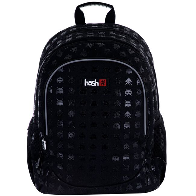 Ghiozdan Astra Hash AB350, 3 compartimente, 39x28x15 cm, negru BPTCAZ023108