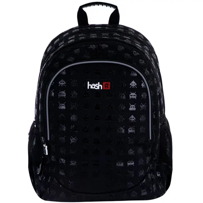 Ghiozdan Astra Hash AB350, 3 compartimente, 39x28x15 cm, negru BPTCAZ023108