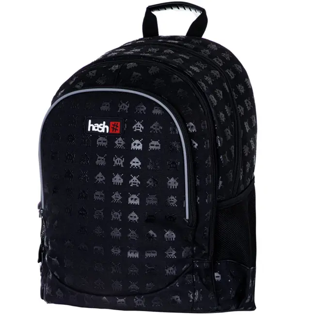 Ghiozdan Astra Hash AB350, 3 compartimente, 39x28x15 cm, negru BPTCAZ023108