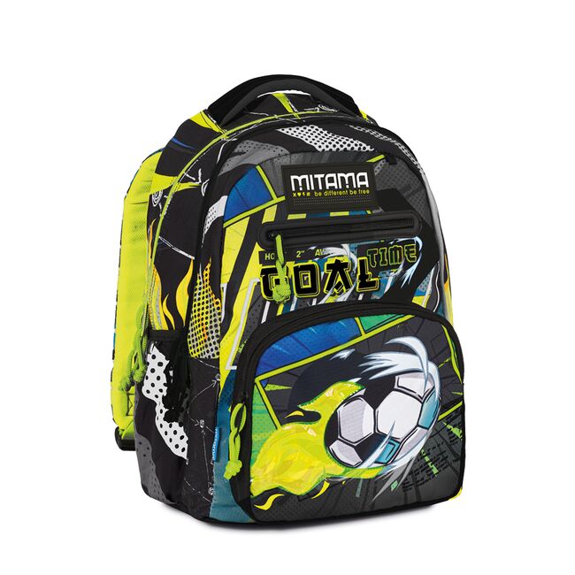Ghiozdan Mitama, 3 compartimente, design fotbal, dimensiuni 31 x 18 x 44 cm BPTCMI064733