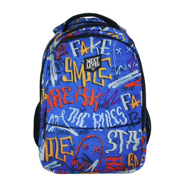 Ghiozdan Next Level, 2 compartimente, design albastru, 48x33x20 cm BPTCNL058135