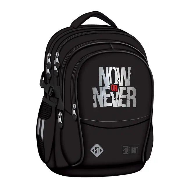 Ghiozdan scolar Majewski ST Right, BP01, Now or Never, 4 compartimente, 43 x 32 x 21 cm BPTCMJ680489