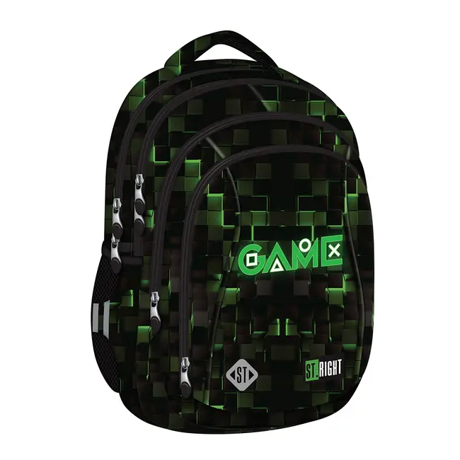 Ghiozdan scolar Majewski ST Right, BP04, Green Game, 4 compartimente, 43 x 32 cm BPTCMJ681509