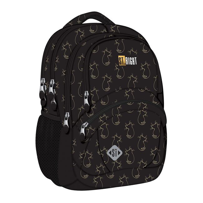 Ghiozdan scolar Majewski ST Right, BP05, Golden Cats, 4 compartimente, 42 x 30 x 19 cm BPTCMJ683442
