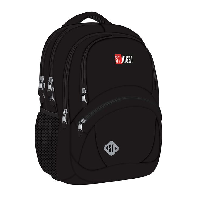Ghiozdan scolar Majewski ST Right, BP05, St Black, 4 compartimente, 42 x 30 x 19 cm BPTCMJ674594
