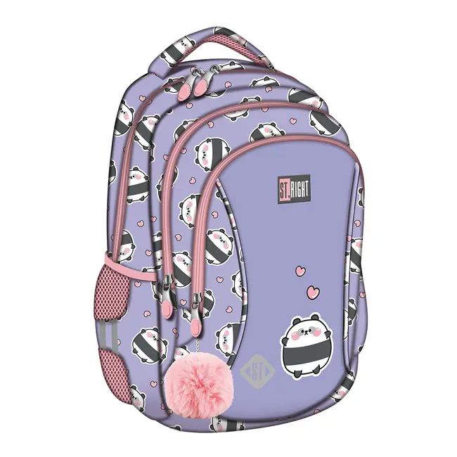 Ghiozdan scolar Majewski ST Right, BP26, Happy Panda, 3 compartimente, 39 x 27 x 17 cm BPTCMJ680151