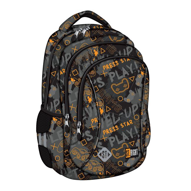 Ghiozdan scolar Majewski ST Right, BP26, Orange Pad, 3 compartimente, 39 x 27 x 17 cm BPTCMJ681615