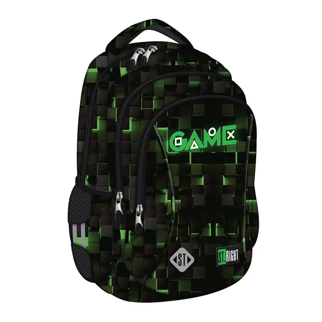 Ghiozdan scolar Majewski ST Right, BP26 XL, Green Game, 3 compartimente, 45 x 35 x 20 cm BPTCMJ681516