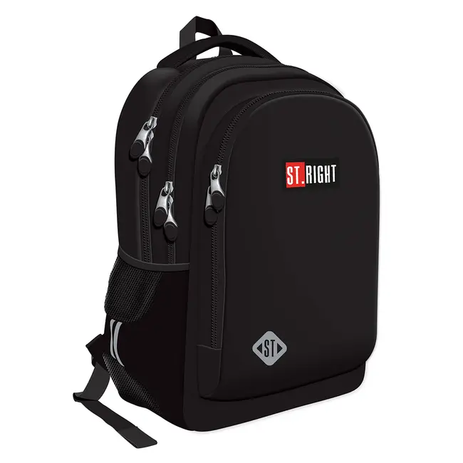 Ghiozdan scolar Majewski ST Right, BP73, ST Black, 3 compartimente, 46 x 31 x 20 cm BPTCMJ674617