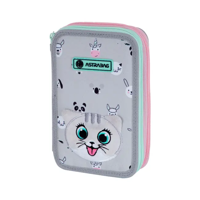 Penar scolar Astra AC2, 2 compartimente, neechipat, coletia Cute Kitty BPTCAZ023026
