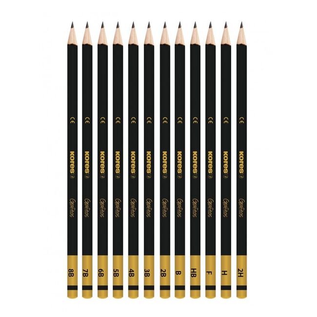 Creioane grafit Kores 2H-8B, 12 bucati/set BPTCKS092162