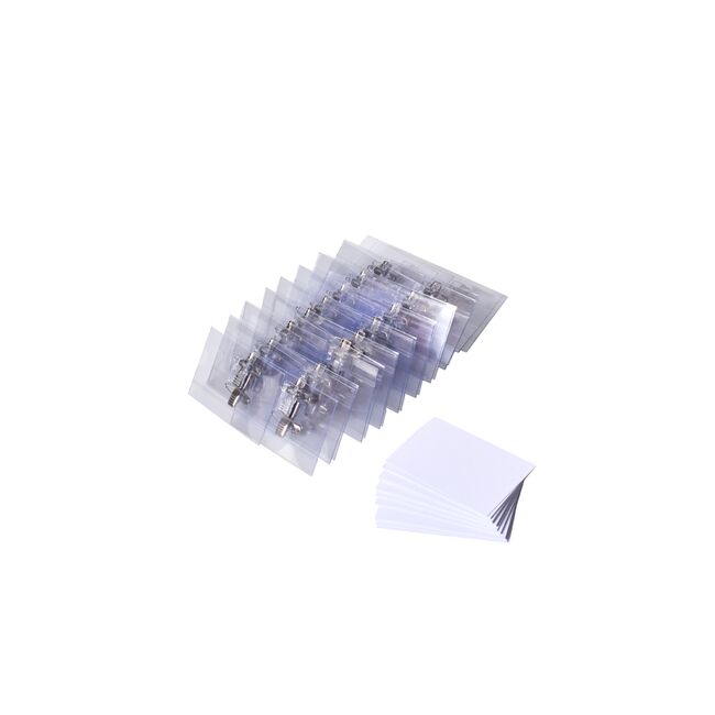 Ecuson orizontal Pavo, clips, 90x57 mm, 50 bucati/set BPTCPV007899