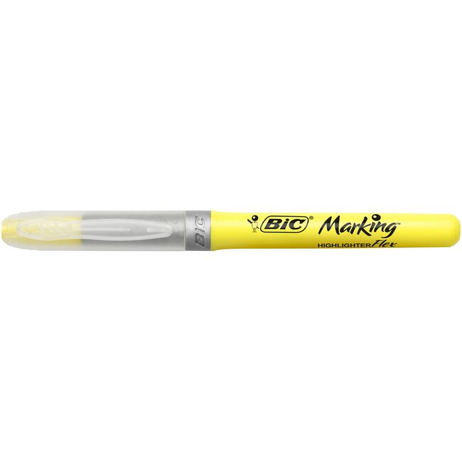 Evidentiator Bic Brite Liner Grip, galben, 12 bucati/set BPTCCT8073