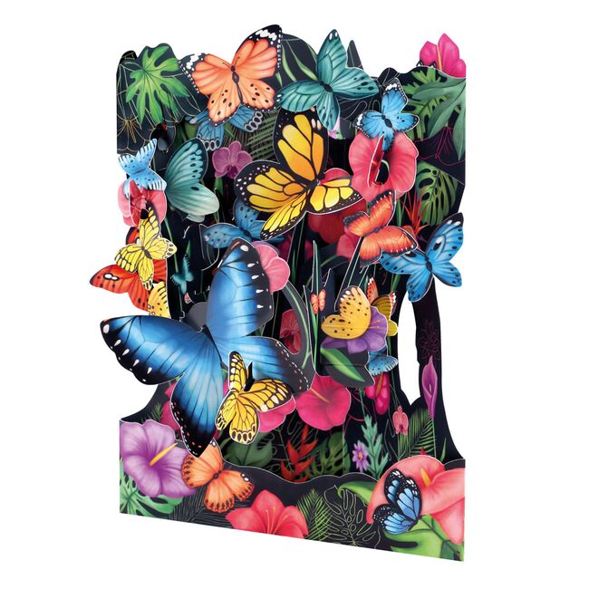 Felicitare 3D, Santoro, Fluturi tropicali, Pop-up, Componente mobile BPTCGR222000