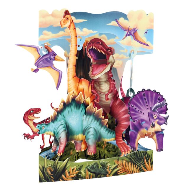 Felicitare 3D Santoro, Design Dinozauri, Pop-up, Componente Mobile BPTCGR220000