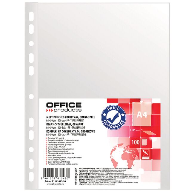 File de protectie, orange peel, 50 microni, A4 plastic, 100 bucati/set BPTCDN141415