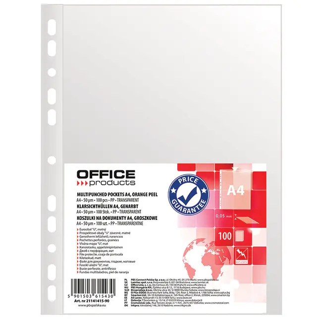 File de protectie, orange peel, 50 microni, A4 plastic, 100 bucati/set BPTCDN141415