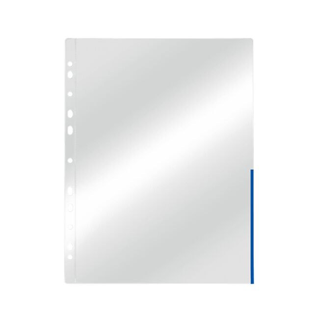 Folie protectie Esselte, A4, margine albastra, 100 bucati/set BPTCSL55365