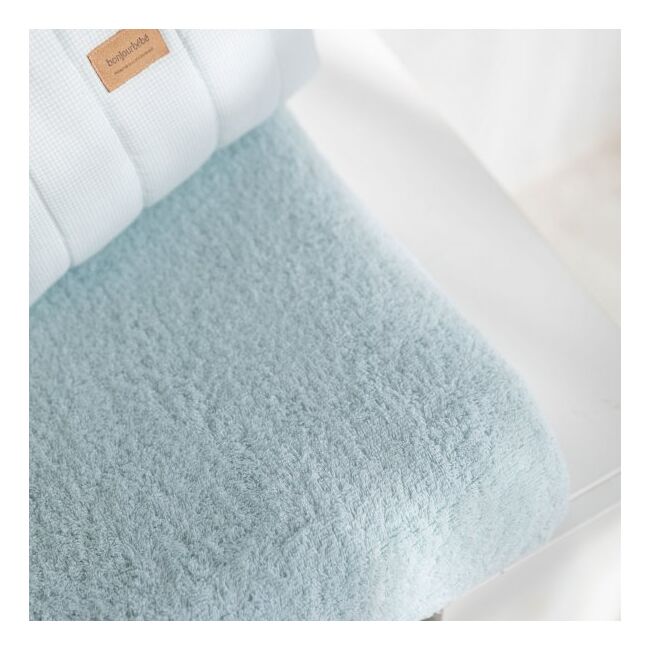 Husa De Protectie Azul Pentru Salteaua De Infasat ,   Bumbac Buclat, Elastic Pe Contur, 80x50 Cm, Bonjourbebe Pjbc2rz101-034