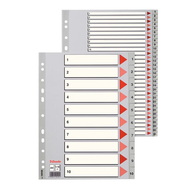 Index Esselte, A-Z, A4, 225x297 mm, plastic BPTCSL4005