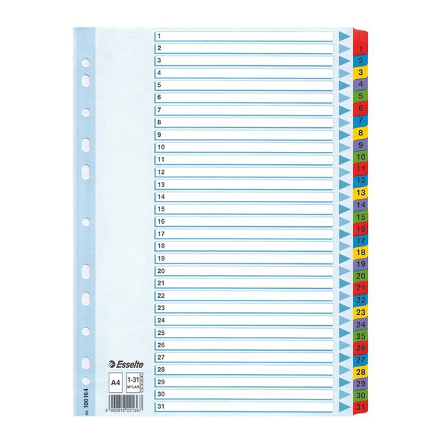 Index Esselte Mylar, 1-31, A4 BPTCSL4023