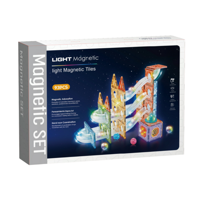 Labirint magnetic diamond cu lumini -  93 piese (7.5 cm)