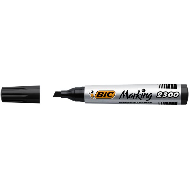 Marker permanent Bic 2300, varf tesit 3-5mm, negru, 12 bucati/cutie BPTCCT8068