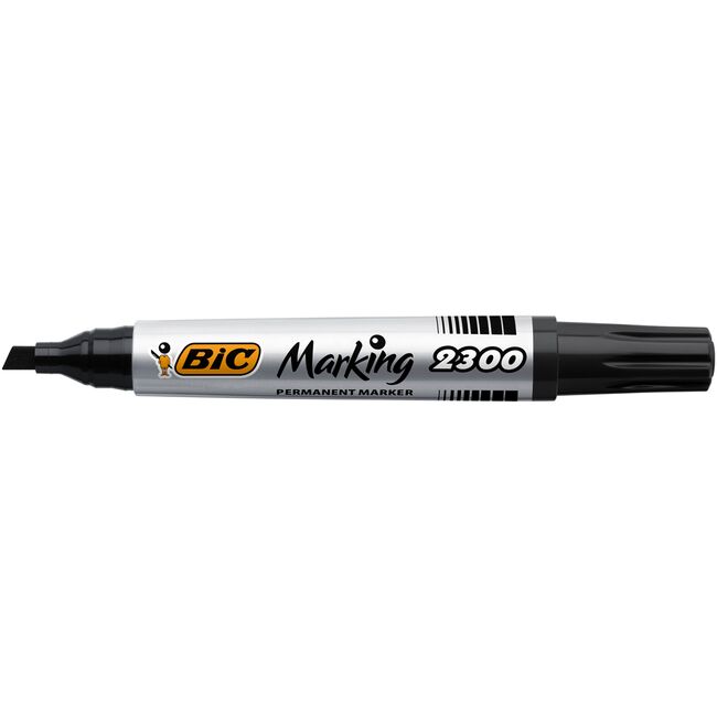 Marker permanent Bic 2300, varf tesit 3-5mm, negru, 12 bucati/cutie BPTCCT8068