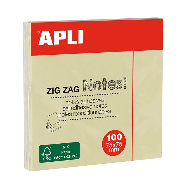 Notite adezive, Apli, 75 x 75 mm, galben, 100 file/bucata BPTCAL12078