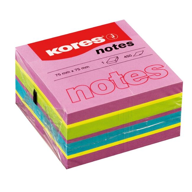 Notite adezive, Kores, 75 x 75 mm, multicolor, 450 file BPTCKS48464