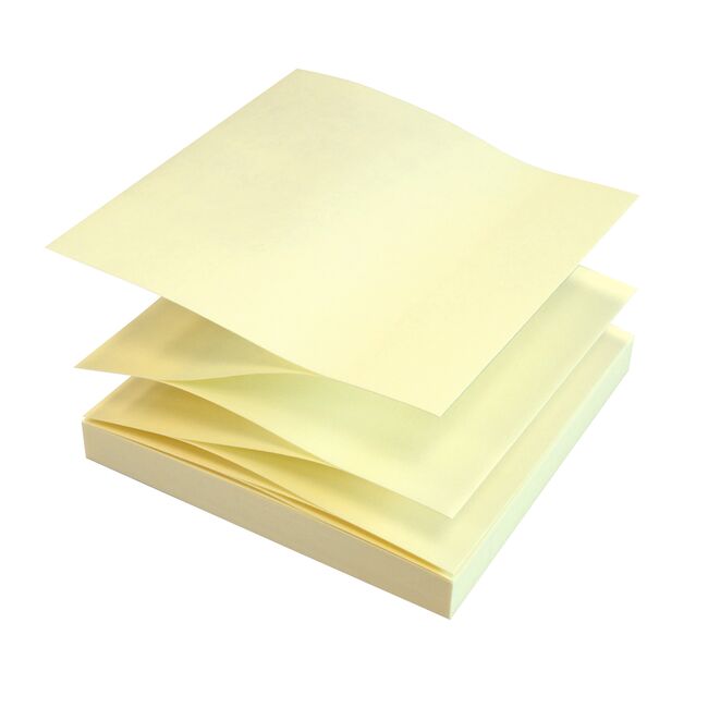 Notite adezive InFO Z-notes, 75x75 mm, galben pastel, 100 file/set BPTCIN564401