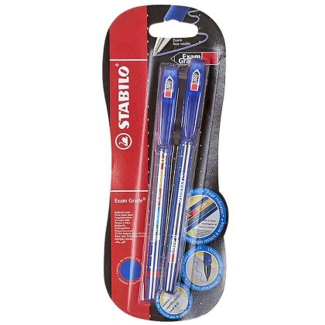 Pix fara mecanism Stabilo Exam Grade, G, 0.4 mm, 2 bucati/blister, albastru BPTCSW588241