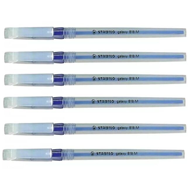 Pix fara mecanism Stabilo Galaxy 818, M, 0.45 mm, 6 bucati/blister eco, albastru BPTCSW818641
