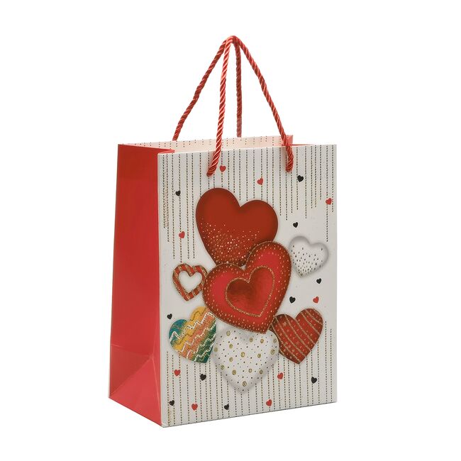 Punga cadou 18x23x10 cm, design inimi BPTCTV730452