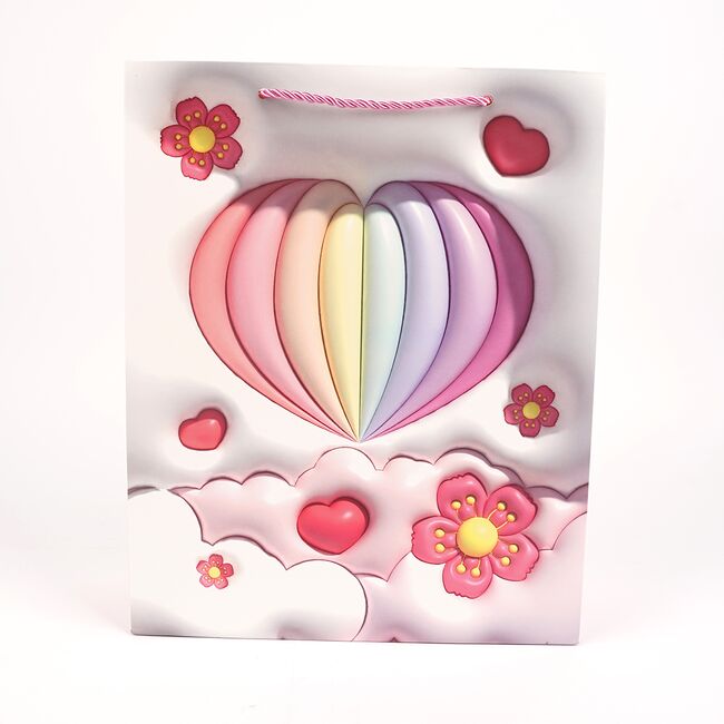 Punga cadou XL 30x41x12 cm, design inimi BPTCTV409422