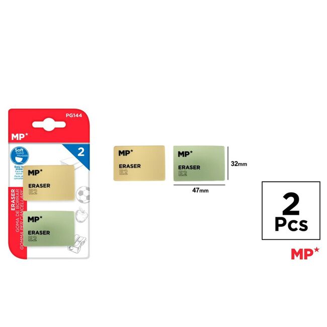 Radiera Main Paper, 47x32 mm, 2 bucati/set BPTCMR170192