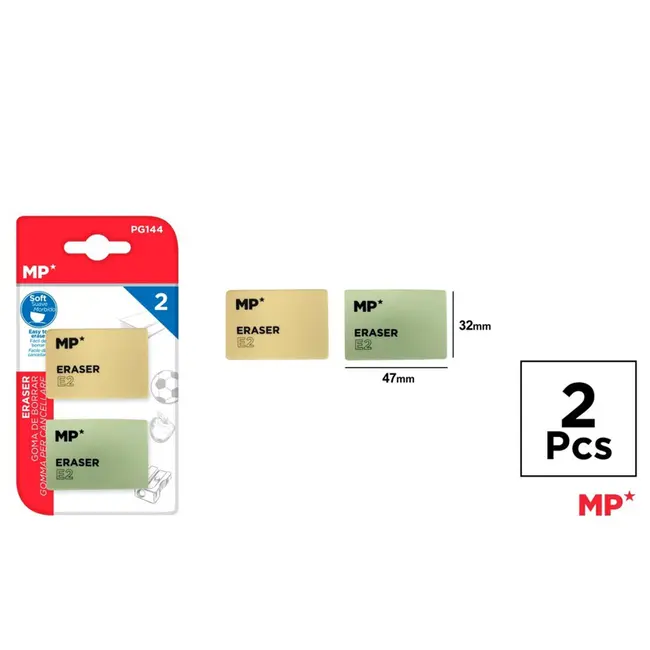 Radiera Main Paper, 47x32 mm, 2 bucati/set BPTCMR170192