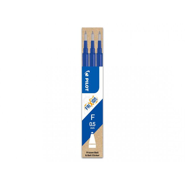 Rezerva roller cu gel Pilot Frixion Ball, 0.5 mm, albastru, 3 bucati/set BPTCPI500025